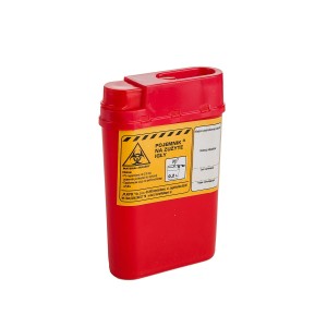Pojemnik na zużyte igły w kolorze czerwonym - pojemność 0,2l