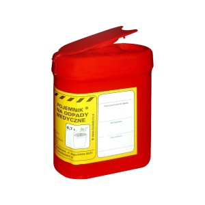 Pojemnik na odpady w kolorze czerwonym - pojemność 0,7l