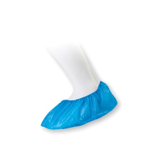 Foliowe pokrowce na buty w kolorze niebieskim - 100 sztuk