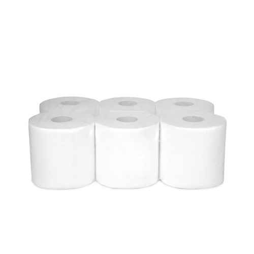 Ręcznik papierowy 2-warstwowy w rolce MIDI 19 w kolorze białym - 6 sztuk