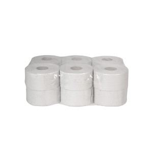 Papier toaletowy Jumbo mini-19 w kolorze szarym - 12 sztuk