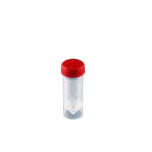 Pojemnik PP histopatologiczny bezbarwny z czerwoną nakrętką -  30ml 