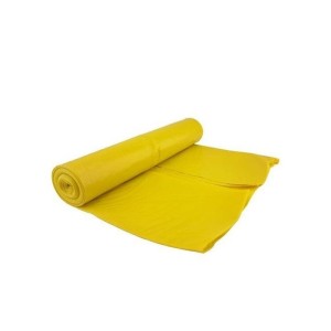 Mocne worki LDPE 60L w kolorze żółtym (60x80cm) - 10 sztuk