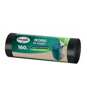 Worki Grosik LDPE 160l w kolorze czarnym mocne (90x110cm) - 10 sztuk