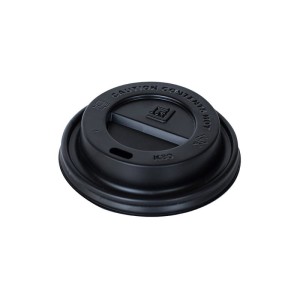 Wieczko 90mm do kubka papierowego w kolorze czarnym - 100 sztuk