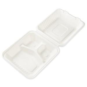 Ekologiczny Menu Box 22x19 pojemnik HP 4/3  3-dzielny - 50 sztuk