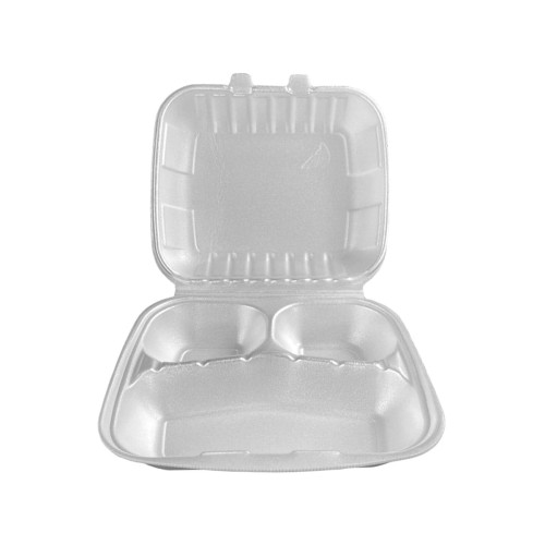 Pojemnik styropianowy trójdzielny menu-box EPS HP 4/3 w kolorze białym - 160 sztuk