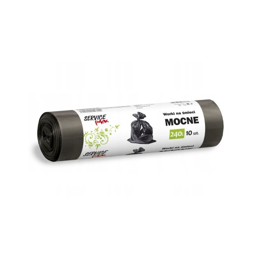 Worki LDPE 240L na śmieci w kolorze czarnym - 10 sztuk