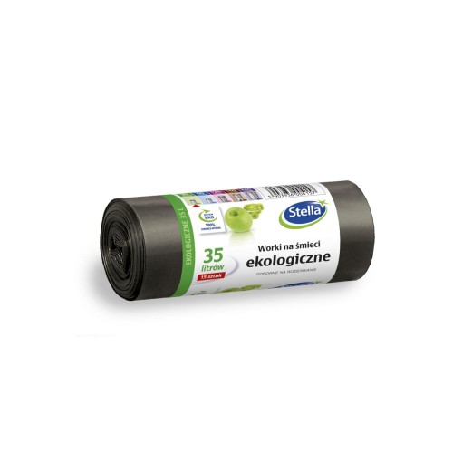 Worki LDPE 35L na śmieci w kolorze czarnym - 15 sztuk