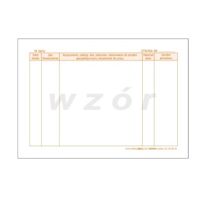 Wkładka do historii choroby stomatologicznej - czerwona - Mz/St-2000a