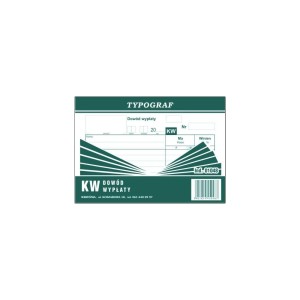 Dowód wypłaty KW kasa wyda Typograf 01048 