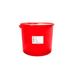 Okrągły pojemnik na odpady medyczne w kolorze czerwonym - 20l