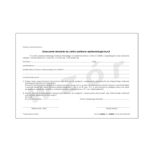 Orzeczenie lekarskie do celów sanitarno-epidemiologicznych Ka-Gm-17073