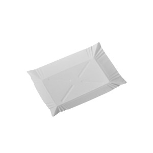 Papierowa tacka 13x20cm w kolorze białym - 500 sztuk
