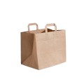 Torba papierowa z płaskim uchwytem 32x22x25cm - brązowa
