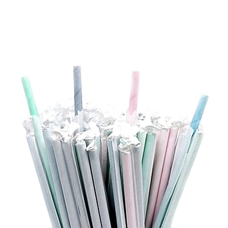 Proste papierowe słomki 20cm pastelowe - 100 sztuk