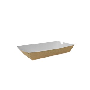 Tekturowa tacka na nuggetsy 14x24cm - 100 sztuk