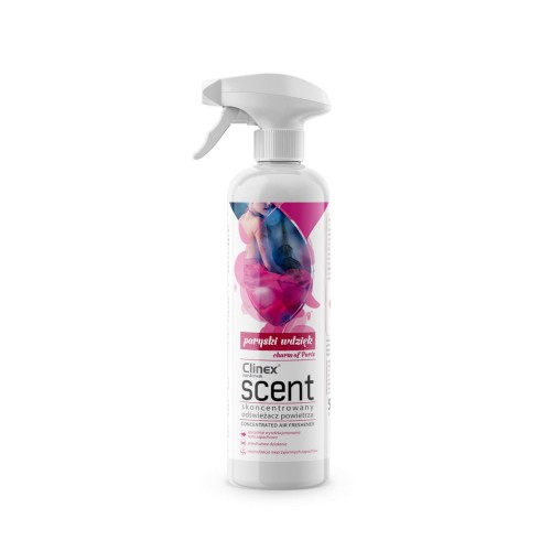 Skoncentrowany odświeżacz powietrza rozpylany na powierzchnie CLINEX Scent - Paryski Wdzięk 500ml