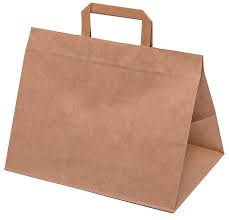 Torba papierowa z płaskim uchwytem 32x22x25cm - brązowa