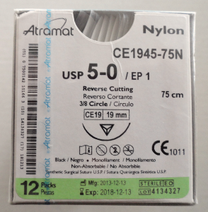 NICI ATRAMAT NYLON 3/0 75cm, CE-24 3/8 KOŁA 12szt.