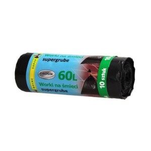 Worki LDPE 60L w kolorze czarnym (60x80cm) mocne - 10 sztuk